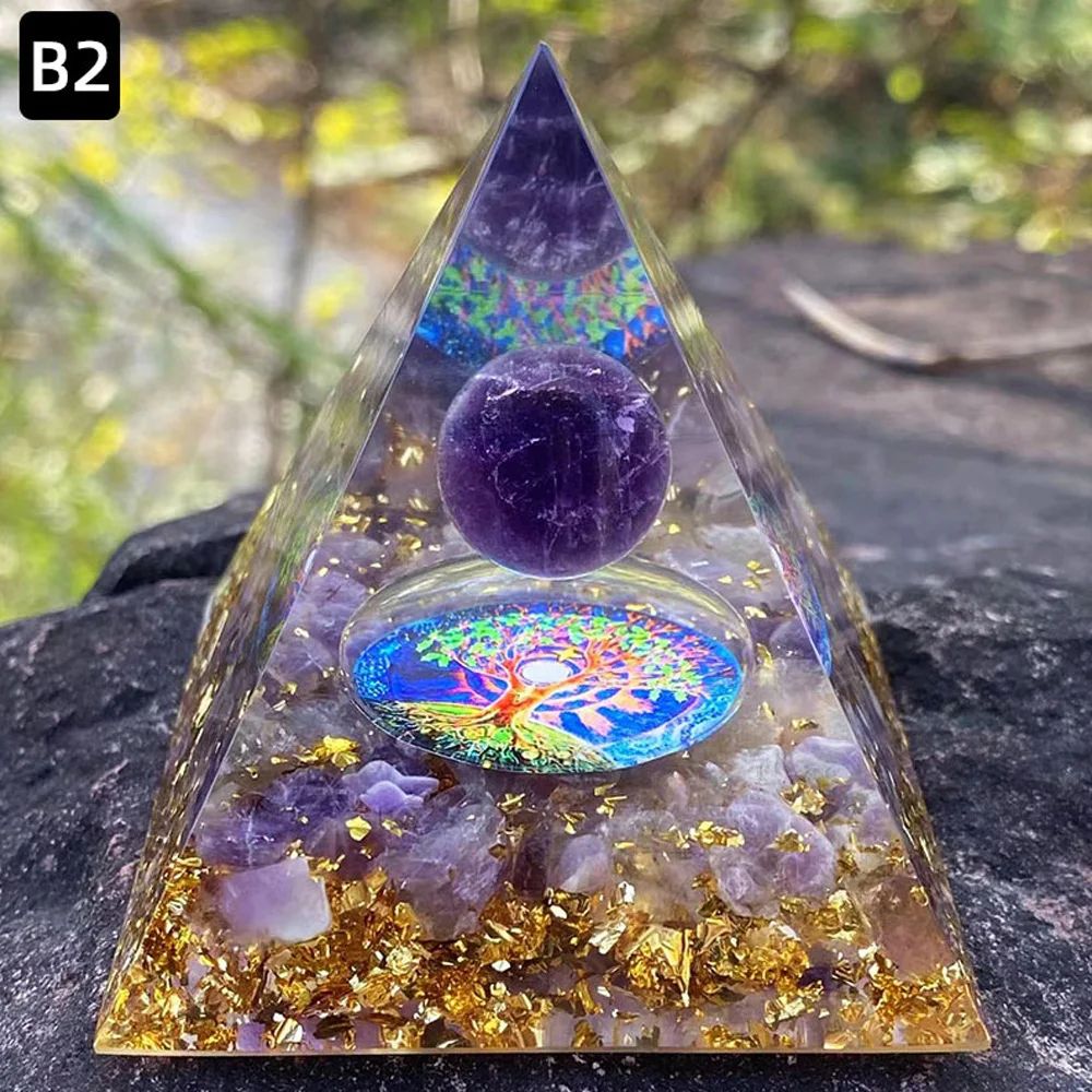 Amethyst Orgonite Energy Pyramid 7