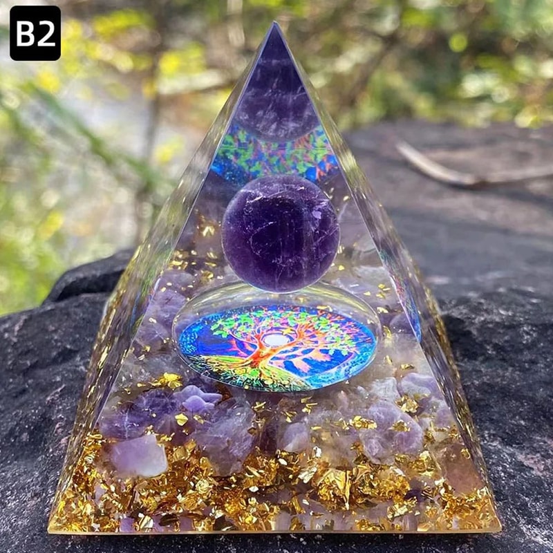 Amethyst Orgonite Energy Pyramid 7