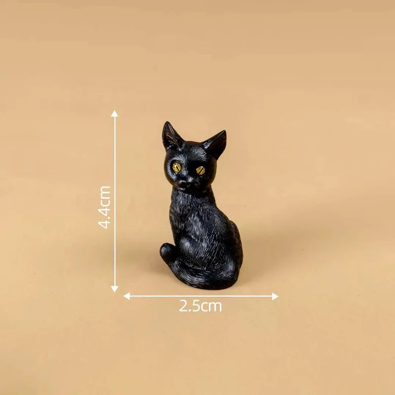 Mini Black Cat Resin Figurines 2 Pack 4