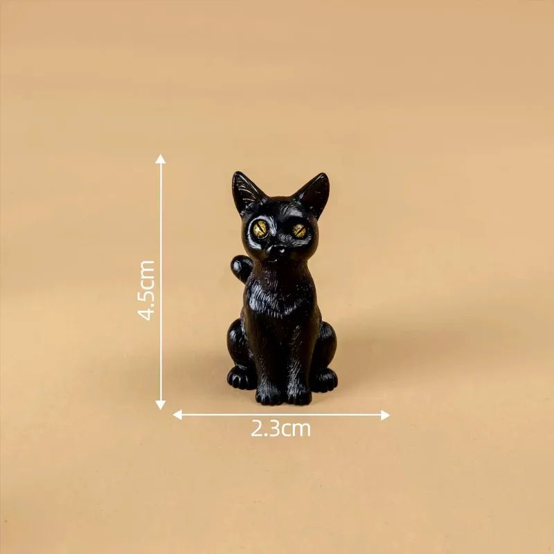 Mini Black Cat Resin Figurines 2 Pack 5