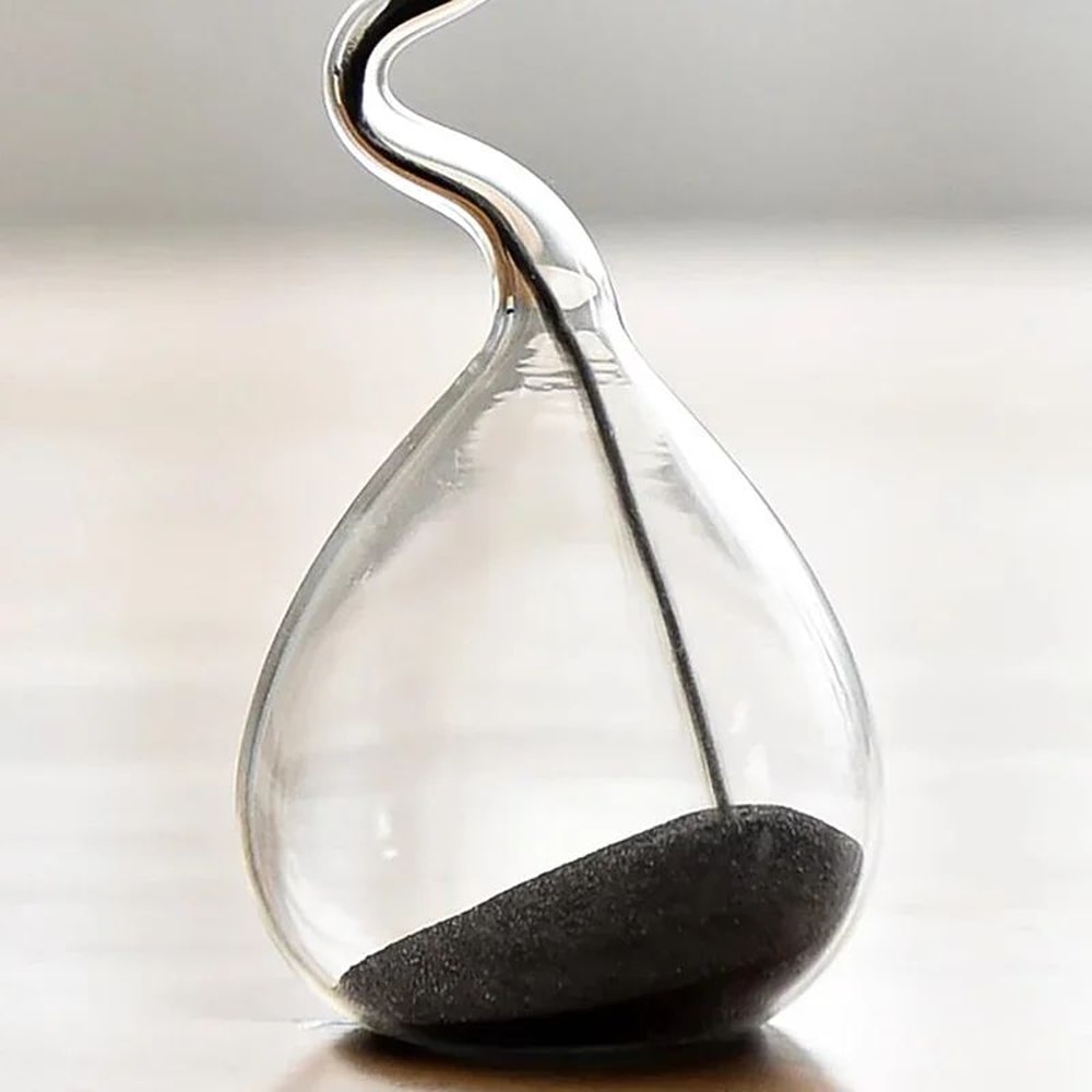 Modern Black Glass Hourglass Decor 4