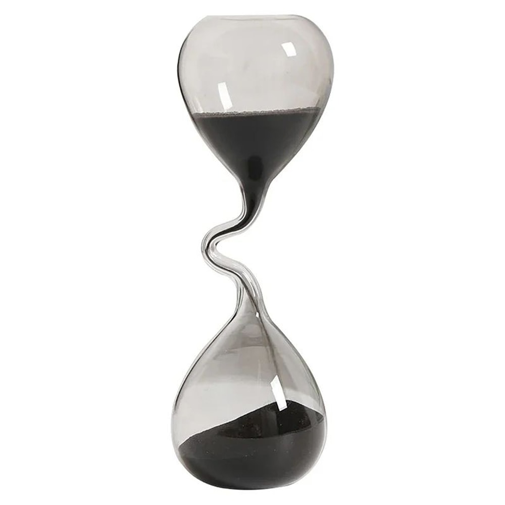 Modern Black Glass Hourglass Decor 6