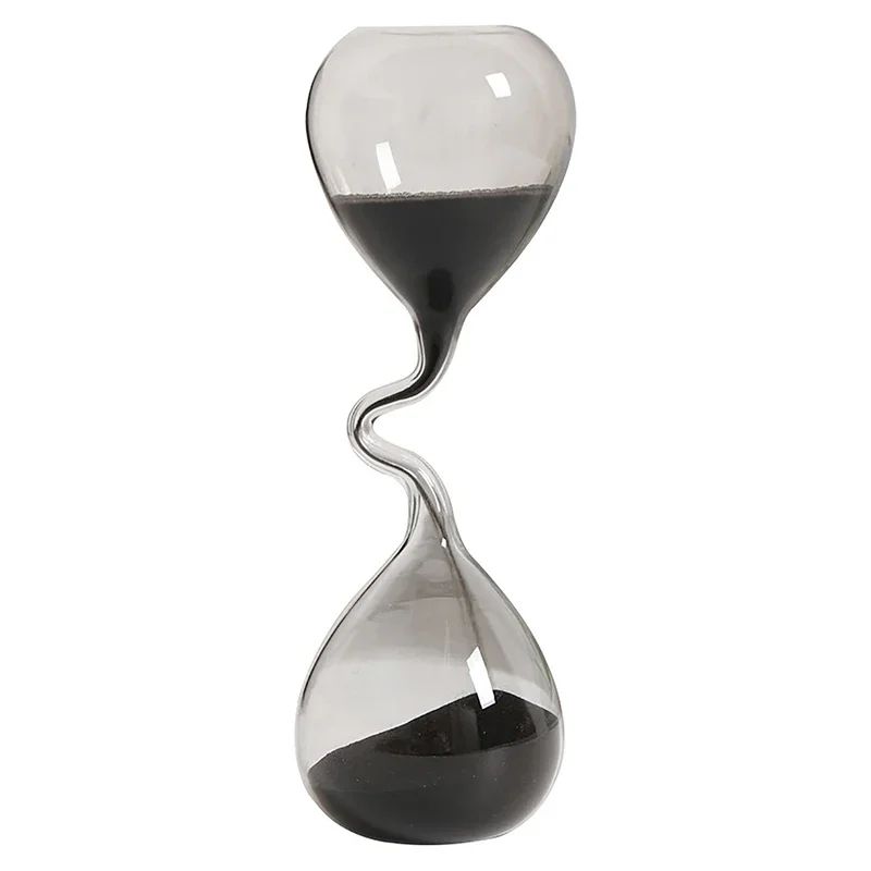 Modern Black Glass Hourglass Decor 6
