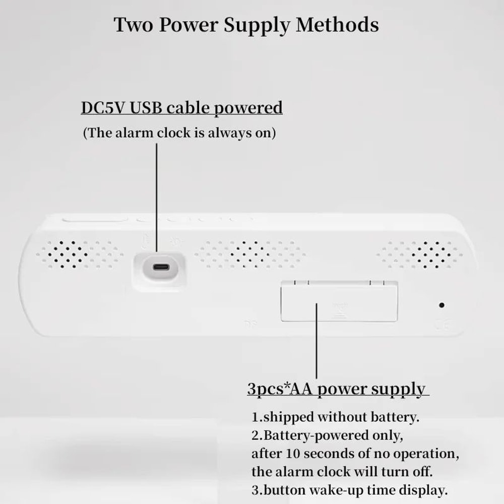 LED Digital Alarm Clock With Temperature And Humidity 4