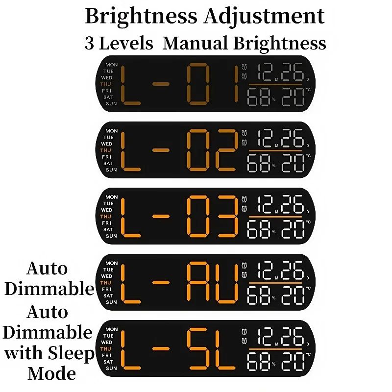 LED Digital Alarm Clock With Temperature And Humidity 5