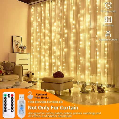 Enchanted Rainbow LED Curtain Lights – USB Fairy String Lights for Bedroom, Wedding & Festive Decor