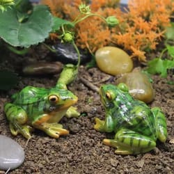 charming frog resin garden ornament - mini landscape & bonsai decoration
