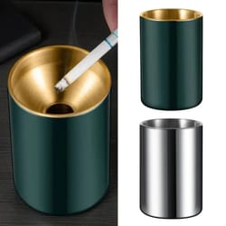 smokeless spill-proof stainless steel ashtray