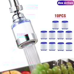 softflow 10-pack faucet & shower water filter insert - remove chlorine & heavy metals for softer water