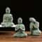 ZenSerenity Mini Buddha Aquarium Statue Green Sandstone Zen Fish Tank Decor 0