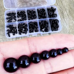 premium assorted plastic safety eyes for toys & dolls – 100pcs mix sizes for crafting & amigurumi