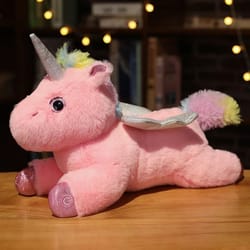 glowing unicorn plush pillow led light soft stuffed toy cushion for kids and girls