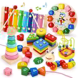 montessori wooden toy set baby learning puzzle educational development toys