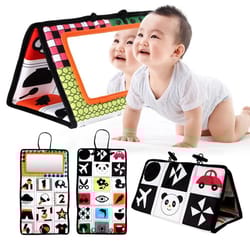 black and white newborn mirror tummy time montessori sensory toy