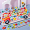 Montessori Wooden Fire Truck Busy Board Math Fishing Learning Toy 13