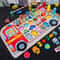 Montessori Wooden Fire Truck Busy Board Math Fishing Learning Toy 10