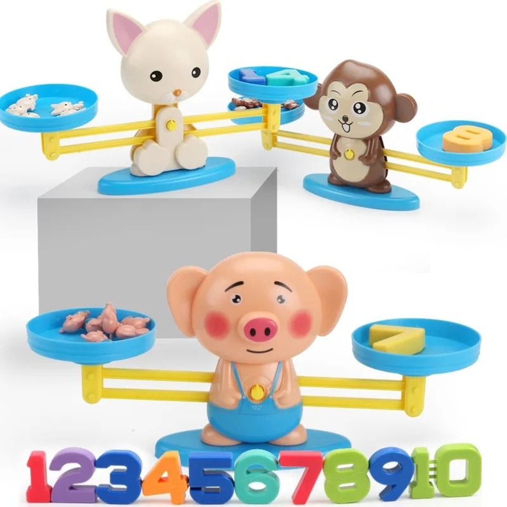 Montessori Math Toy Monkey Balance Scale Number Learning Game 1