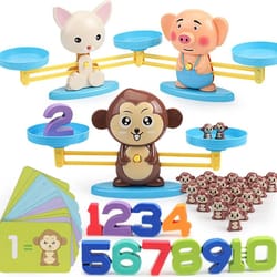 montessori math toy monkey balance scale number learning game