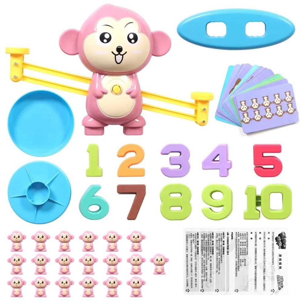 Montessori Math Toy Monkey Balance Scale Number Learning Game 6
