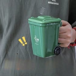 funny trash can ceramic mug cute kawaii coffee cup for home and office