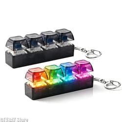 rgb keyboard fidget toy keychain mini clicker stress relief gadget