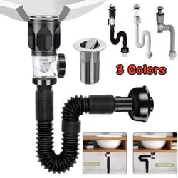 flexible anti odor drain pipe kitchen sink anti clogging drain hose set