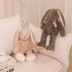 easter bunny plush with long ears - soft plush rabbit for kids and photo props