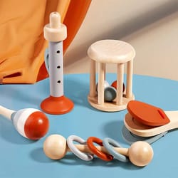 5-piece baby musical instrument set - montessori baby toys sensory rattles for early play
