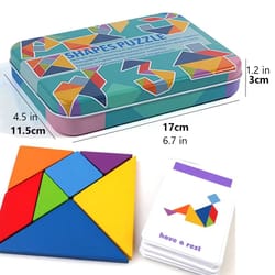 colorful wooden tangram puzzle animal pattern blocks - animal tangram puzzle montessori sorting toy