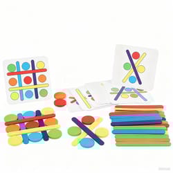 rainbow stick puzzle montessori brain teaser wooden stick challenge game with pattern cards