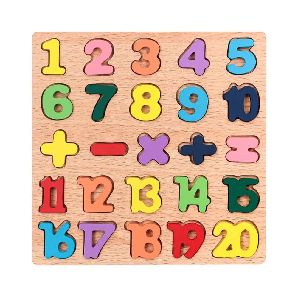 Wooden Alphabet Numbers Learning Puzzle Board Montessori Shapes Matching Game 4