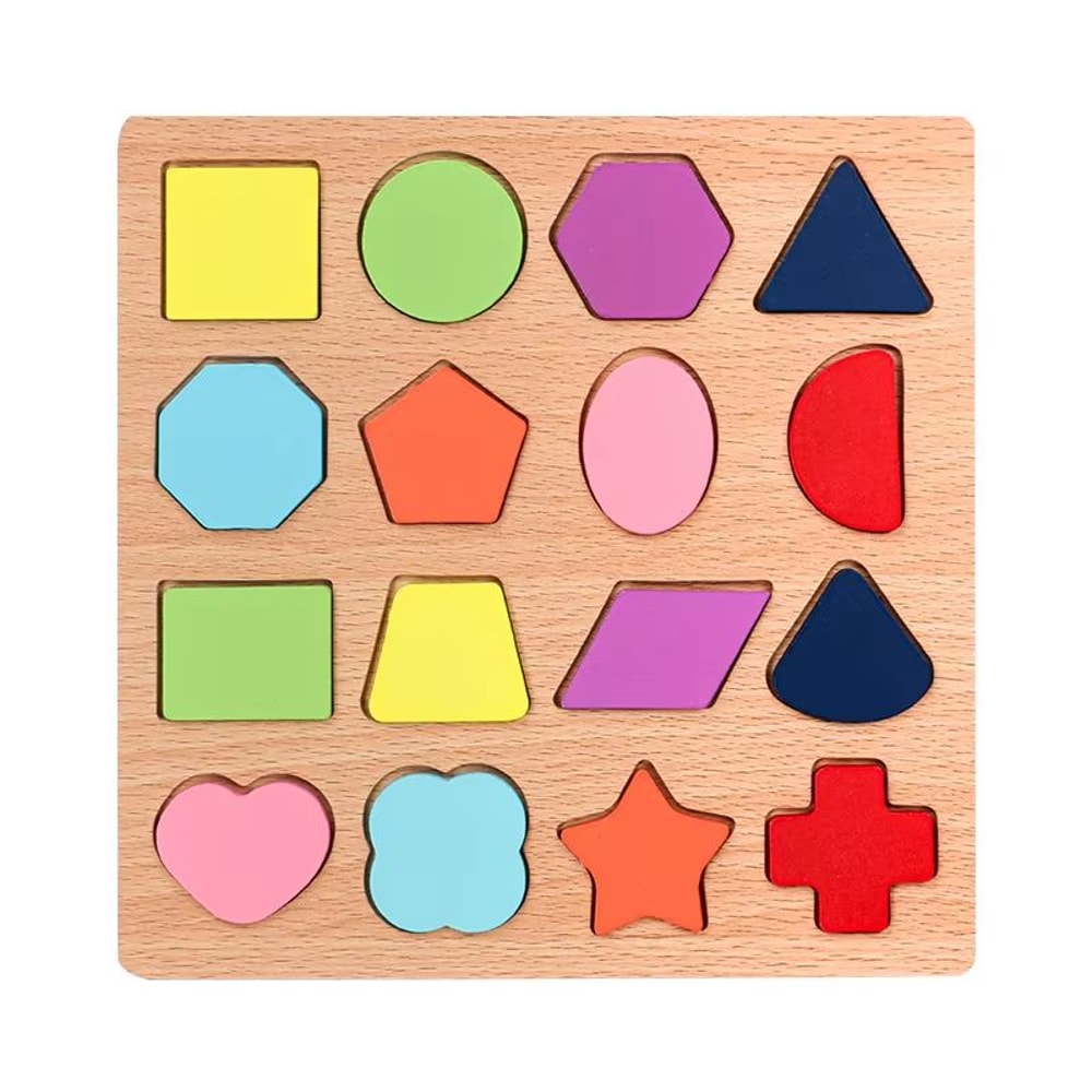 Wooden Alphabet Numbers Learning Puzzle Board Montessori Shapes Matching Game 5