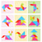Wooden Tangram Puzzle For Kids 7Piece Color Shape Brain Teaser Set 7