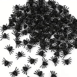 100/50 pcs halloween spider decorations, realistic plastic scary spiders for halloween and haunted house decor