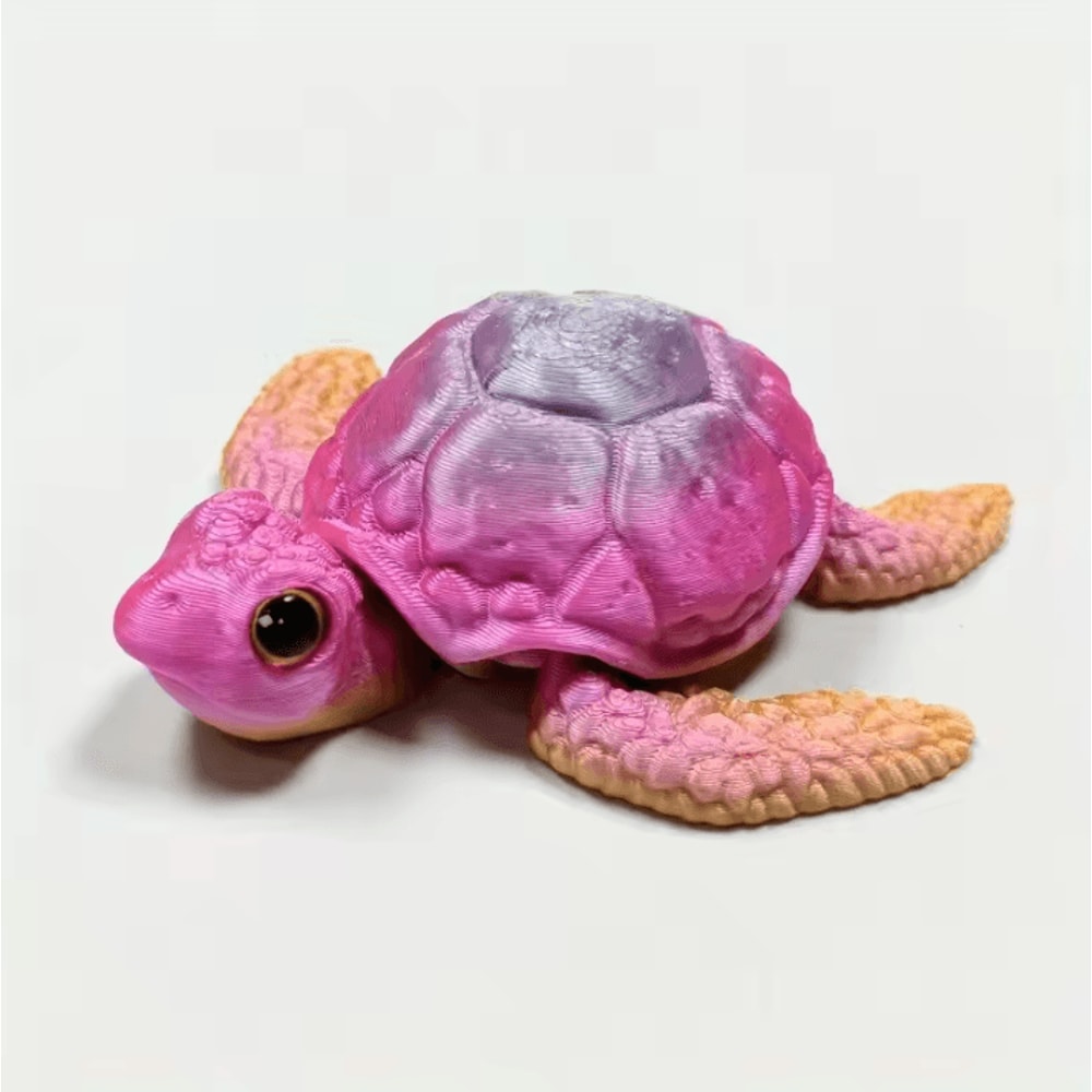 Set Of 3D Printed Turtle Figurines With Movable Joint Desk Ornaments Creative Desktop Decorations A 3