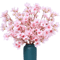 2Pcs Artificial Cherry Blossom Branches Faux Flower Bouquet Decor For Spring Wedding Bedroom Gard 0