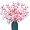 2Pcs Artificial Cherry Blossom Branches Faux Flower Bouquet Decor For Spring Wedding Bedroom Gard 0