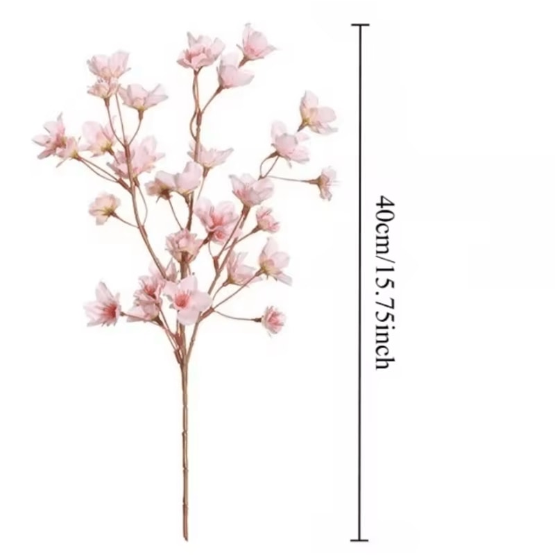 2Pcs Artificial Cherry Blossom Branches Faux Flower Bouquet Decor For Spring Wedding Bedroom Gard 5