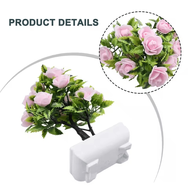 Realistic Artificial Potted Flower Plant Fake Bonsai Plant Decor For Indoor Outdoor Garden Ornamen 2