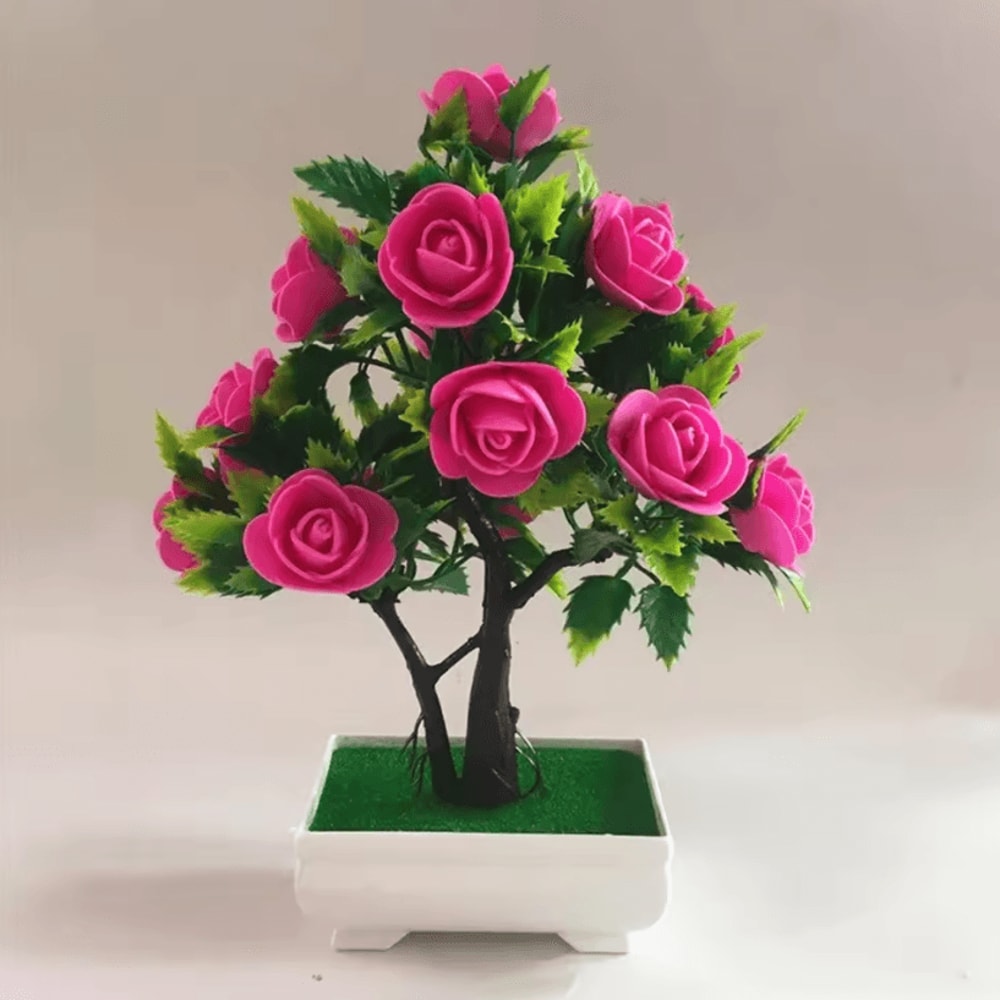 Realistic Artificial Potted Flower Plant Fake Bonsai Plant Decor For Indoor Outdoor Garden Ornamen 9