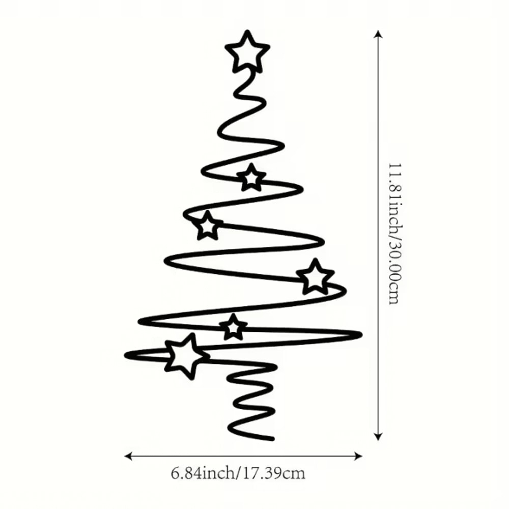 1Pc Metal Christmas Tree Wall Art Indoor Outdoor Holiday Wall Decoration With Star Accent 5