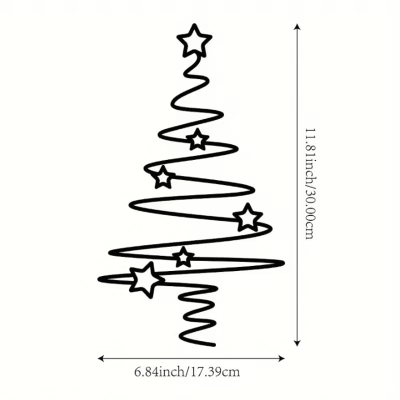 1Pc Metal Christmas Tree Wall Art Indoor Outdoor Holiday Wall Decoration With Star Accent 5