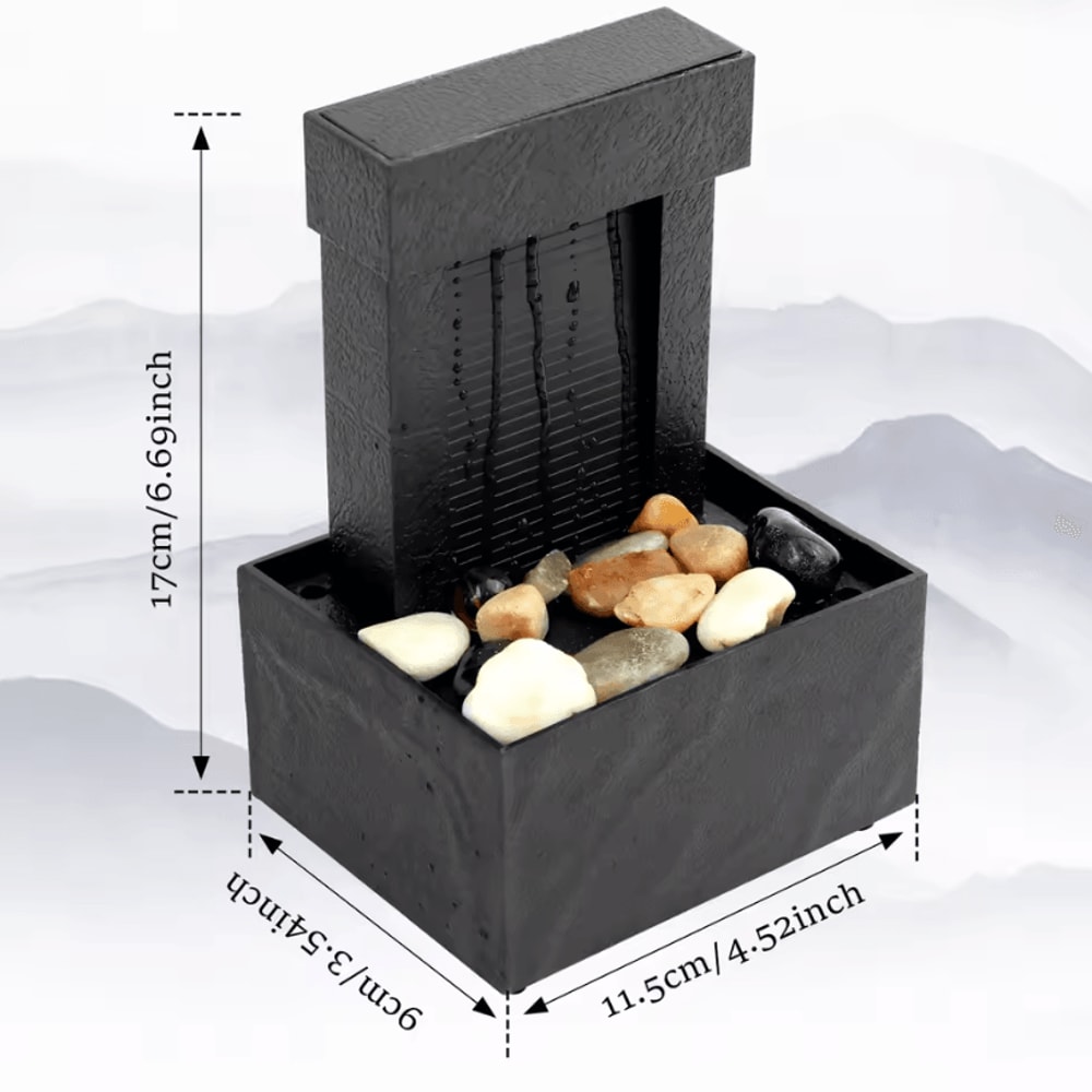 Tabletop Waterfall Fountain With Soft Lights Relaxation And Meditation Home Decor 9