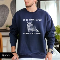 it is what it is shirt funny raccoon meme graphic tee sarcastic humor aesthetic t-shirt