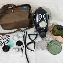 full set vintage soviet russian ussr military pmk-2 gas mask size 1,2. original