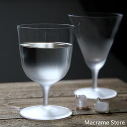 frosted transparent whisky tumbler glass cup, medieval style wine cup, bar creative cocktail glass