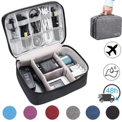 portable electronic organizer, waterproof usb charger storage bag, cable organizer for travel