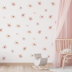 floral plants flowers wall stickers, self adhesive vinyl wall decor for living rooms, background wall decoration