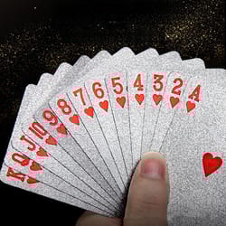 waterproof silver foil poker playing cards gift collection for holiday party chess and card games