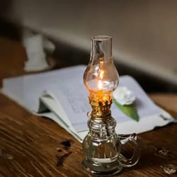 vintage retro kerosene oil lamp windproof glass cover for emergency lighting and home decor